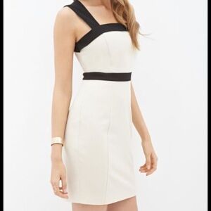 Forever21 Elegant Black and Cream Women's Dress